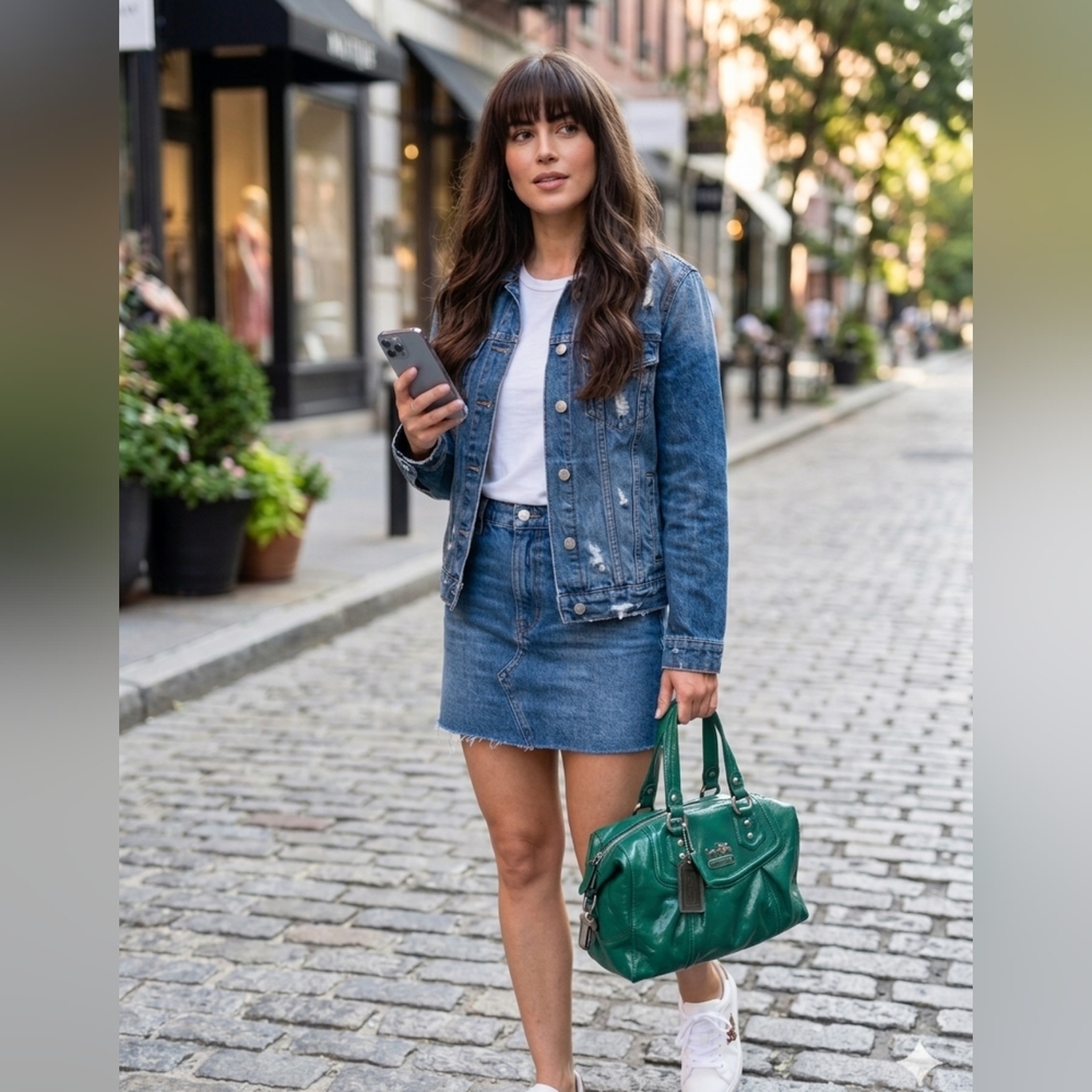 Rare Coach Ashley in Green Jade Patent leather Satchel And Matching Wallet - Picture 3 of 11
